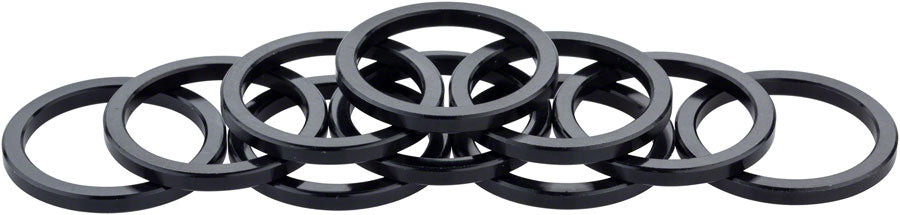 Problem Solvers Headset Stack Spacer - 25.4, 3mm, Aluminum, Black, Bag of 10
