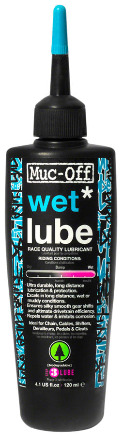 Muc-Off Bio Wet Bike Chain Lube - 120ml, Drip Water Repellant, Anti Corrosion