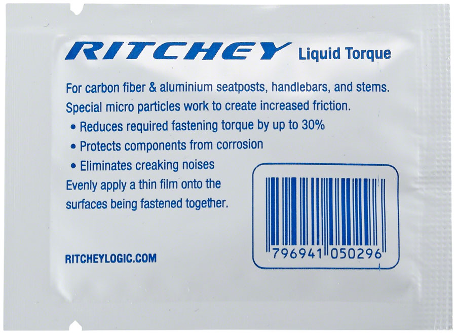 Ritchey Liquid Torque Single Packet For Carbon Titanium Aluminum & Steel Bikes