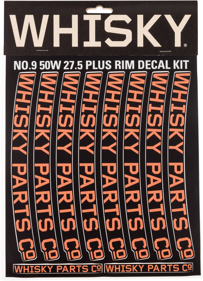 Whisky 50w Rim Decal Kit for 2 Rims Orange Bike Wheel Stickers Fit 50w & 80w