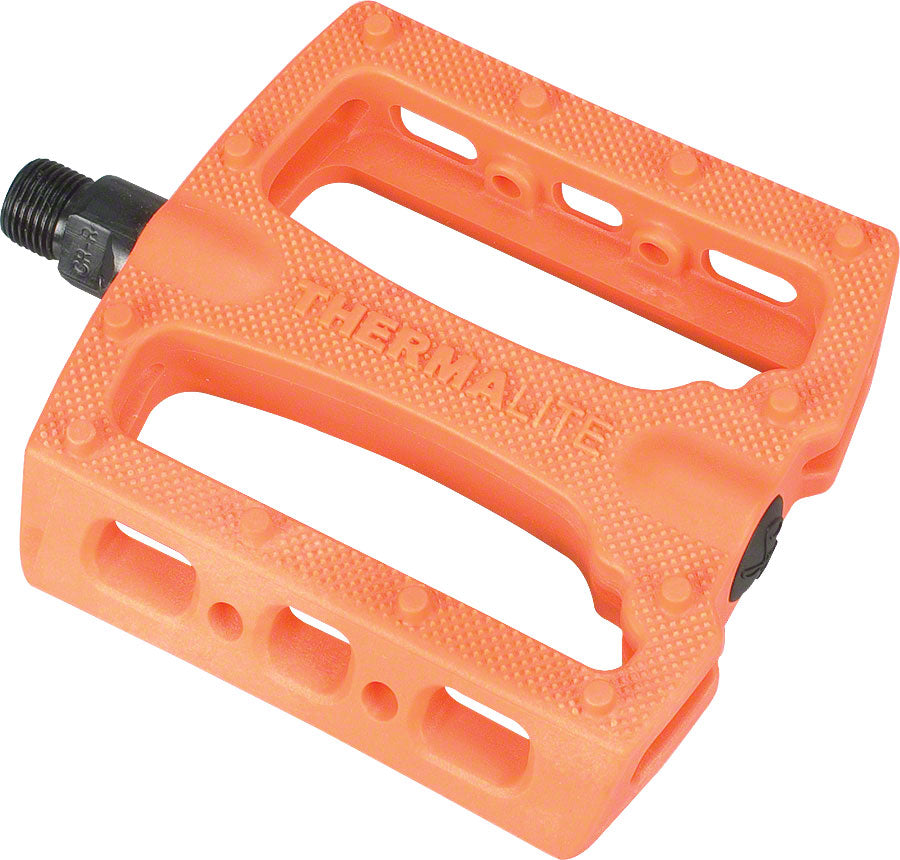 Stolen Thermalite Platform Pedals 9/16" Nylon Composite Molded Pins Neon Orange