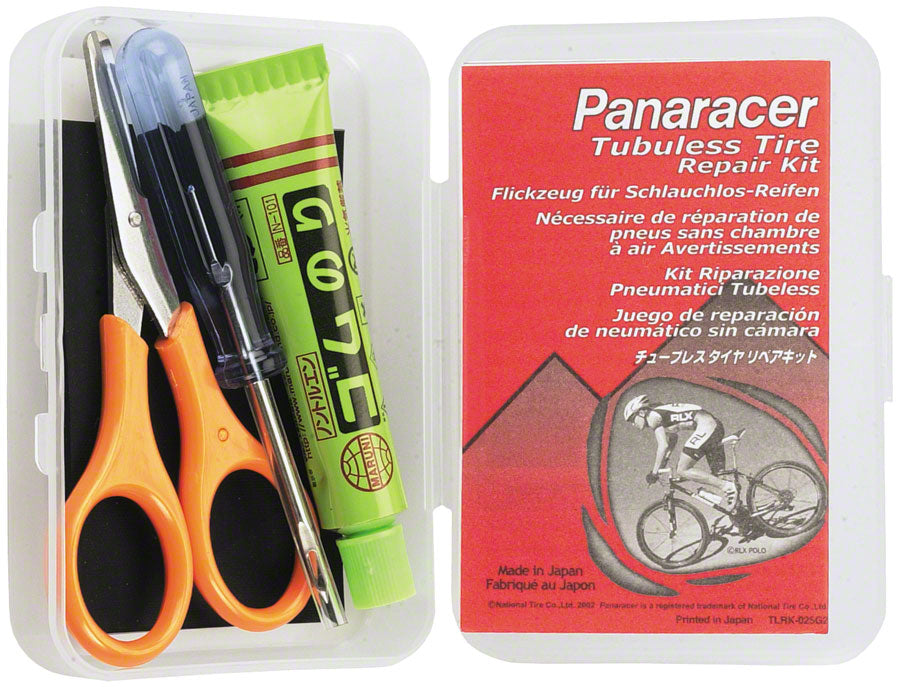 Panaracer Tubeless Patch Kit 8Cc Cement Scissors Rubber Patch & Needle/Awl