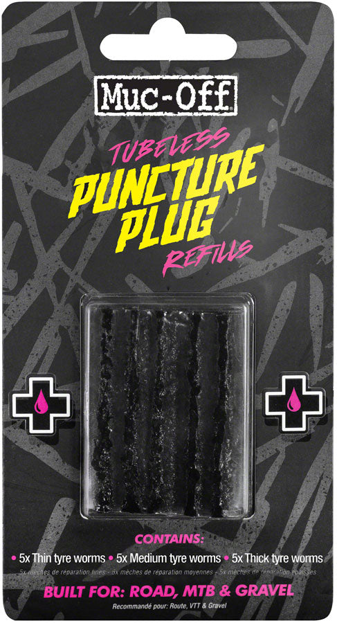 Muc-Off Puncture Plugs Refill Pack 5 Each Thick Thin 10 Total Bacon Strips