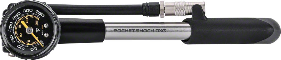 Topeak Pocketshock DXG Aluminum 300 PSI Fork Shock Pump: Black Silver