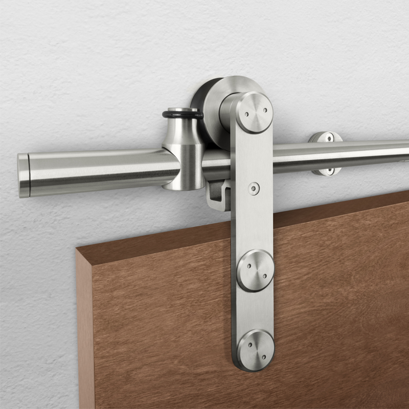 Pemko W100D/8 Black Powder Coated Stainless Steel Sliding Wood Door Track System - 98.4" Length