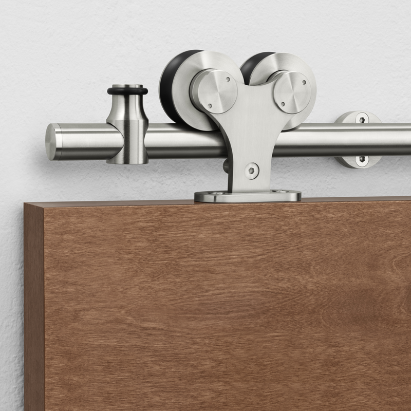 Pemko W70D/8 Black Powder Coated Stainless Steel Sliding Wood Door Track System - 98.4" Length