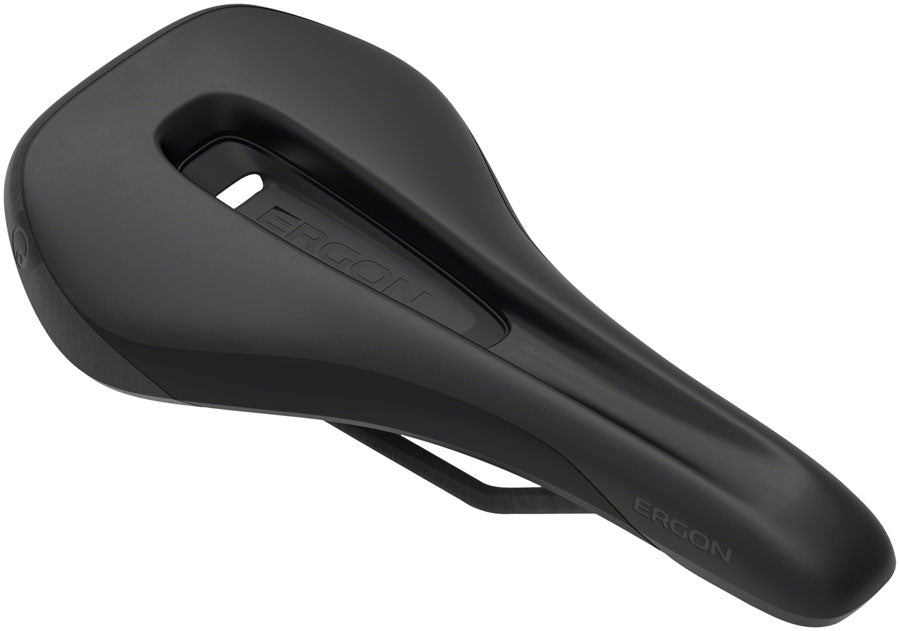 Bike Saddle Ergon SM Enduro Comp - Black Medium/Large Synthetic, Chromoly Rails