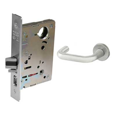 Sargent 8270-12V-LNJ-26D Electric Mortise Lock, Fail Safe, 12V, LA Keyway, LN Rose, J Lever, Field Reversible, Satin Chrome