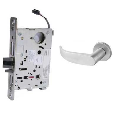 Sargent 8271-24V-LNP-26D Electric Mortise Lock, Fail Secure, 24V, LA Keyway, LN Rose, P Lever, Field Reversible, Satin Chrome