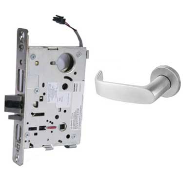 Sargent RX-8270-12V-LNL-26D Electric Mortise Lock, Fail Safe, Request To Exit, 12V, LA Keyway, LN Rose, L Lever, Field Reversible, Satin Chrome