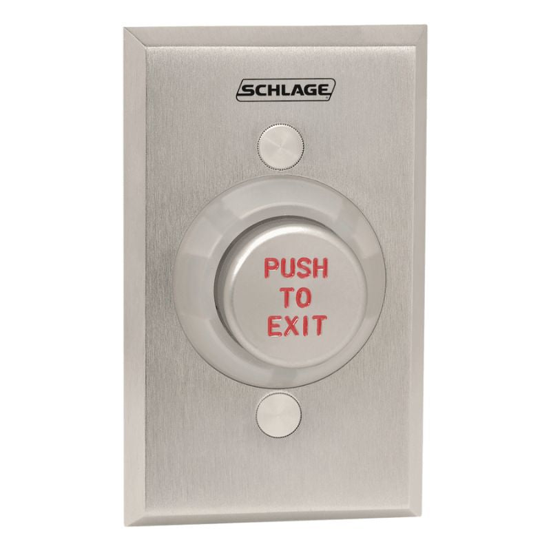 Schlage Electronics 621AL EX 1-1/4" Button, Aluminum Button Engraved "PUSH TO EXIT"