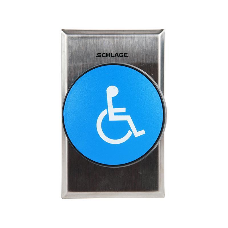Schlage Electronics 625BLH DP 2-3/4" Mushroom Button, Blue Handicapped Symbol, Double Pole Double Throw