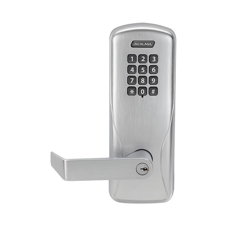 Schlage Electronics CO200CY70 KP RHO 626 PD CO-200 Classroom Electronic Cylindrical Lock, Keypad Reader, Rhodes Lever, Schlage C, Satin Chrome