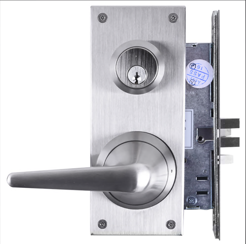 Townsteel MRX-E-L-04-630 Ligature Resistant Entry/Office Mortise Lever Lockset with Escutcheon Trim Schlage C Cylinder, US32D Satin Stainless Steel