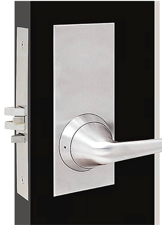 Townsteel MRX-E-L-26-630 Ligature Resistant Institutional Privacy Mortise Lever Lock Escutcheon Trim, Schlage C Cylinder, US32D Satin Stainless Steel