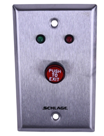 Schlage Electronics 701RD L2 7/8" Red Mushroom Button, Red, Two LEDs, Red and Green, Dual Voltage
