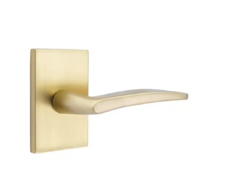 Emtek Poseidon Lever with Modern Rectangular Rosette