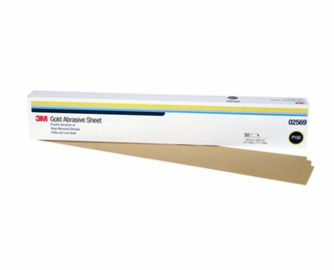3M 2-3/4" X 17-1/2" P150A Production Resinite Gold Sheet (2569)