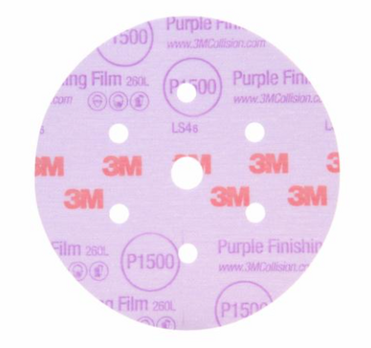 3M 6" P600 Dust Free Purple Finishing Film Disc (34780) - Image 2