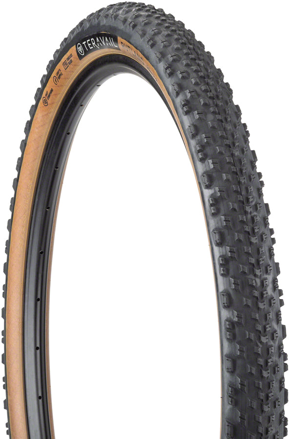Teravail Gravel Tire Rutland 29 x 2.2 60 70psi Tubeless Folding Black/Tan Durable Road 19-000143