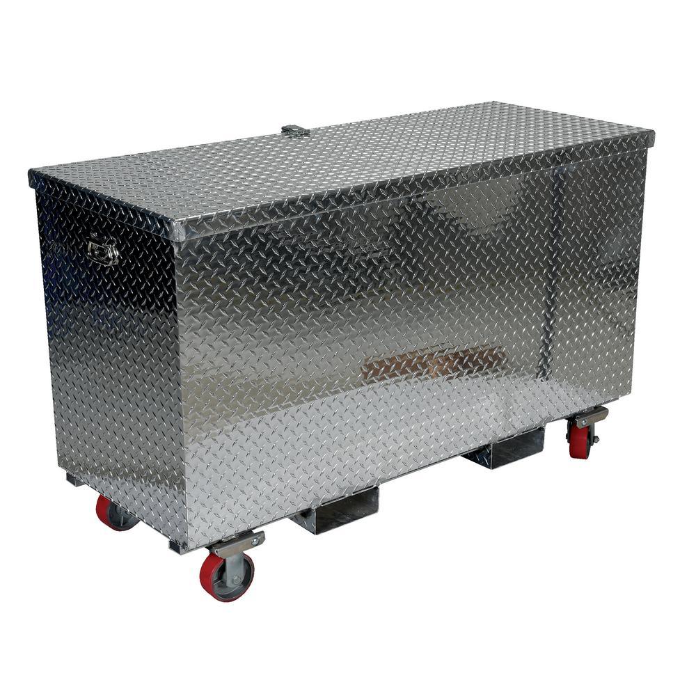 36 in. x 60 in. Aluminum Portable Tool Box with Casters and Fork Pocket