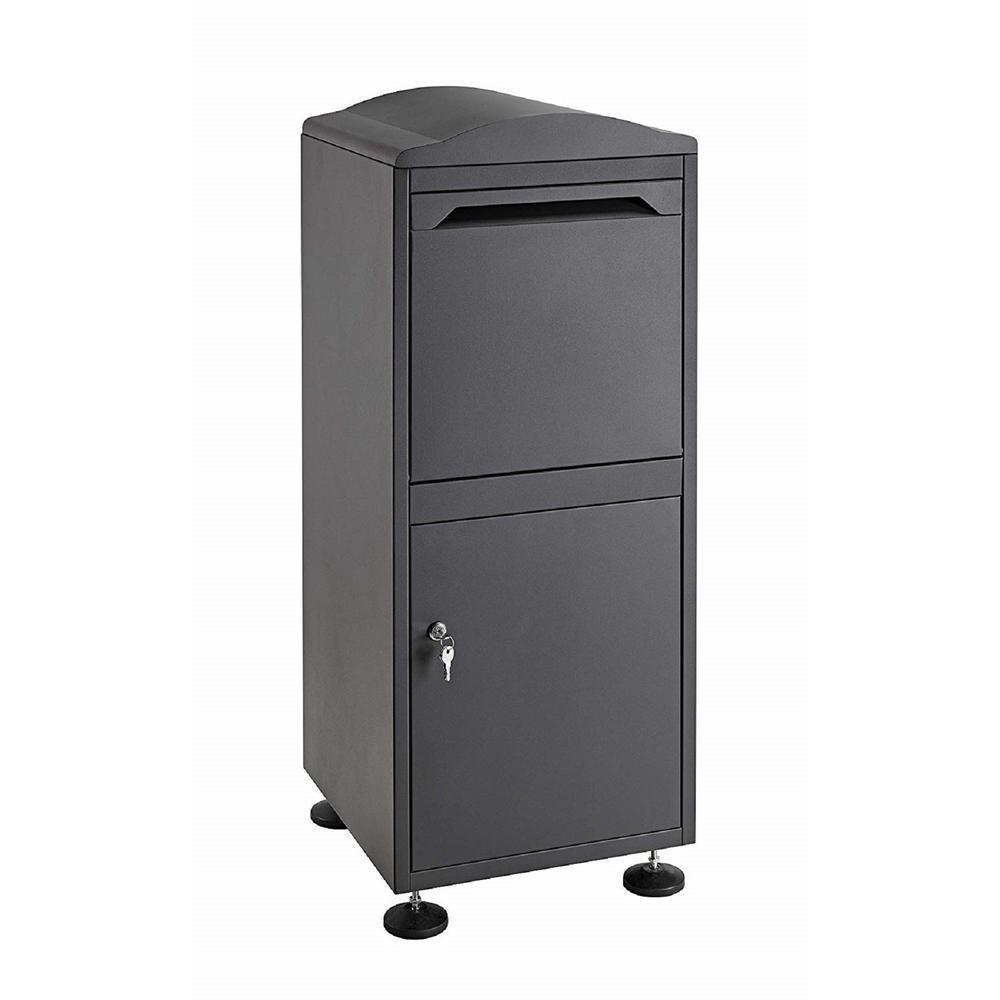Black Free-Standing Steel Secured Parcel Drop Box