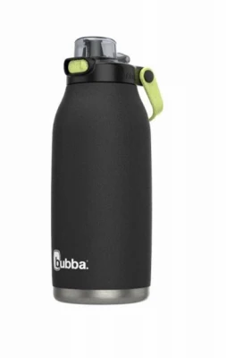 Radiant Push Button Water Bottle, Rubberized, Licorice Black, 40 Oz.