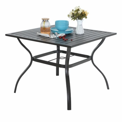 Patio Dining Table, Metal, 37 In. Square