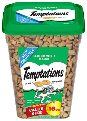 Temptations Cat Treats Seafood Medley Flavor 16 Ounce Bag