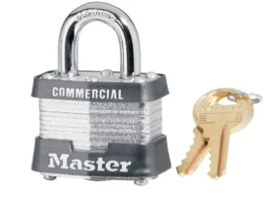 1 And 1/2 Inch Laminated Steel Keyed Padlock With Hardened Steel Shackle