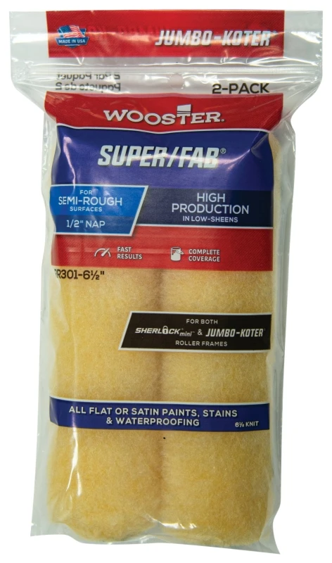 Super/fab Fabric 1/2 In. X 6-1/2 In. W Paint Roller Cover 2 Pk