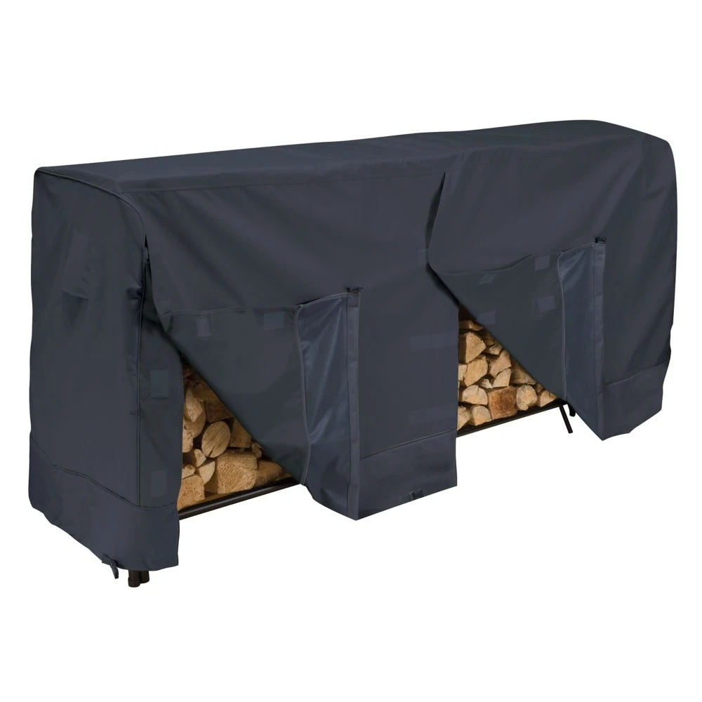 8 Ft. Firewood Log Rack Cover - Durable Black Protection