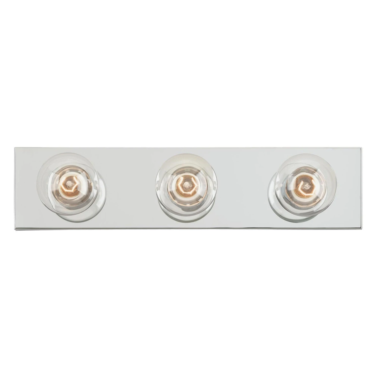 3-light Bathroom Vanity Light Bar Fixture With Clear Glass Shades And Brushed Nickel Finish