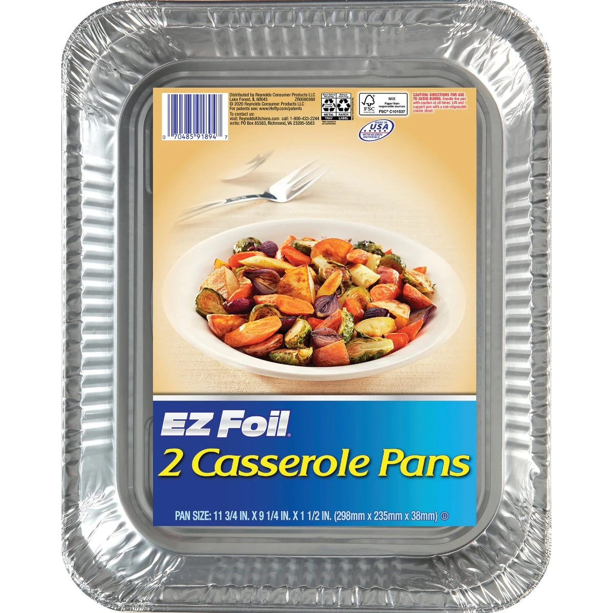 Ez Foil Casserole Pan Set, 11.75 X 9.25 X 1.5-in., 2-pk.