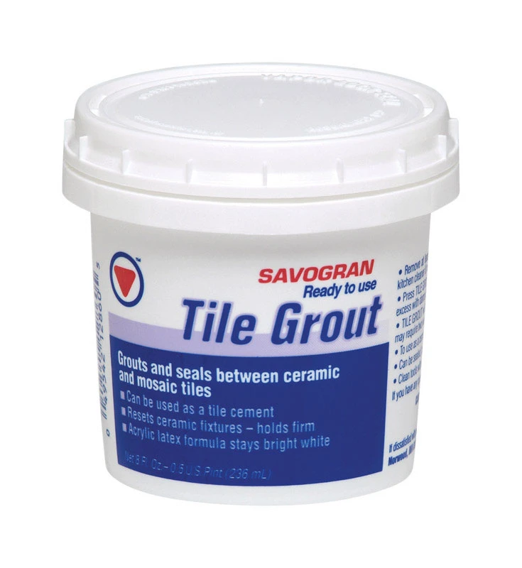 1/2 Pint Bright White Pre-mixed Tile Grout For Interior Use