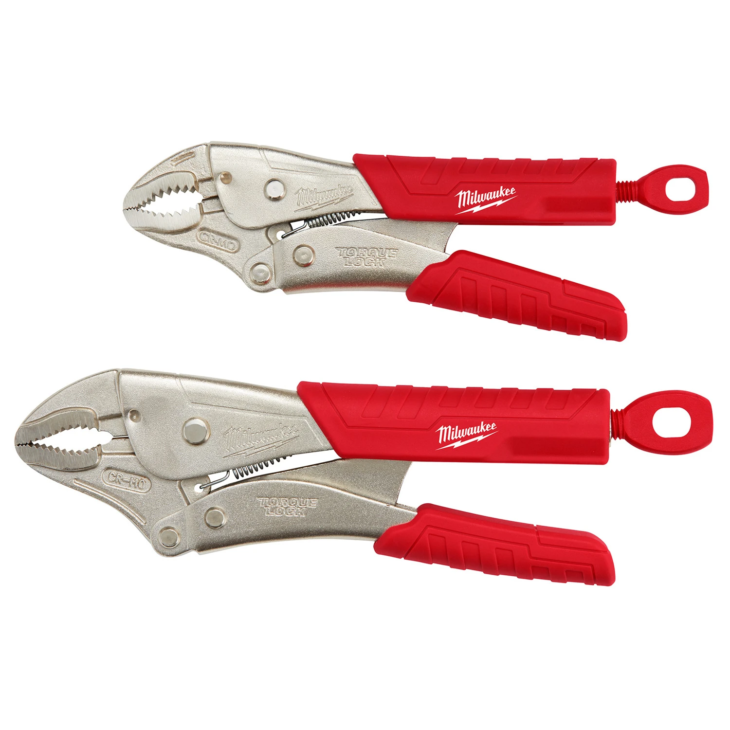 2-pc. Curved Jaw Locking Pliers Set, Overmold Grips