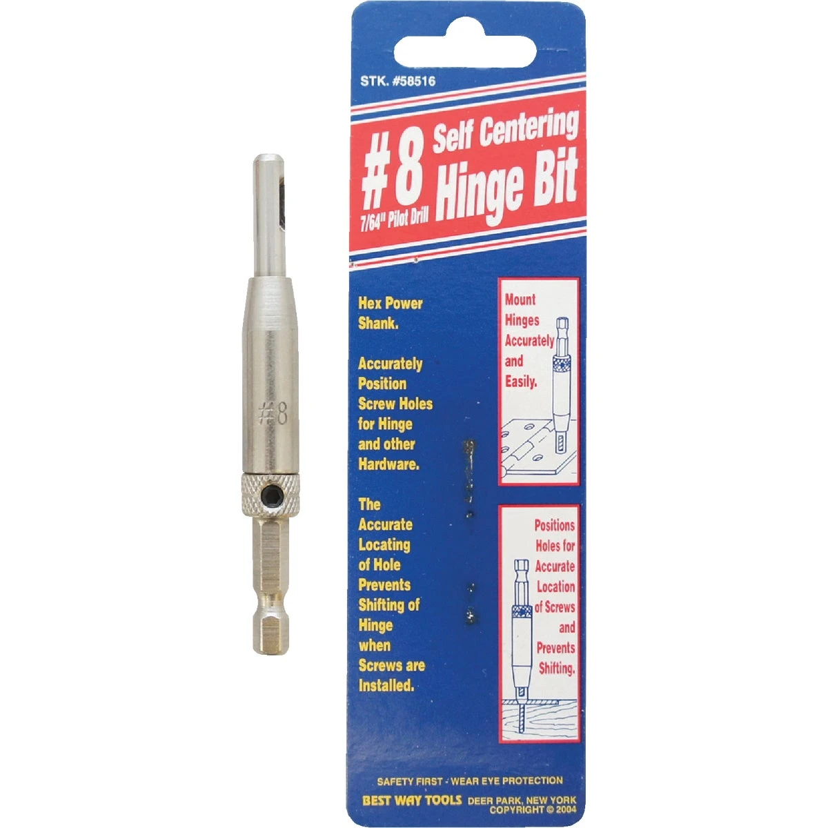 #8 7/64 In. Hinge Drill Bit - Model 58516