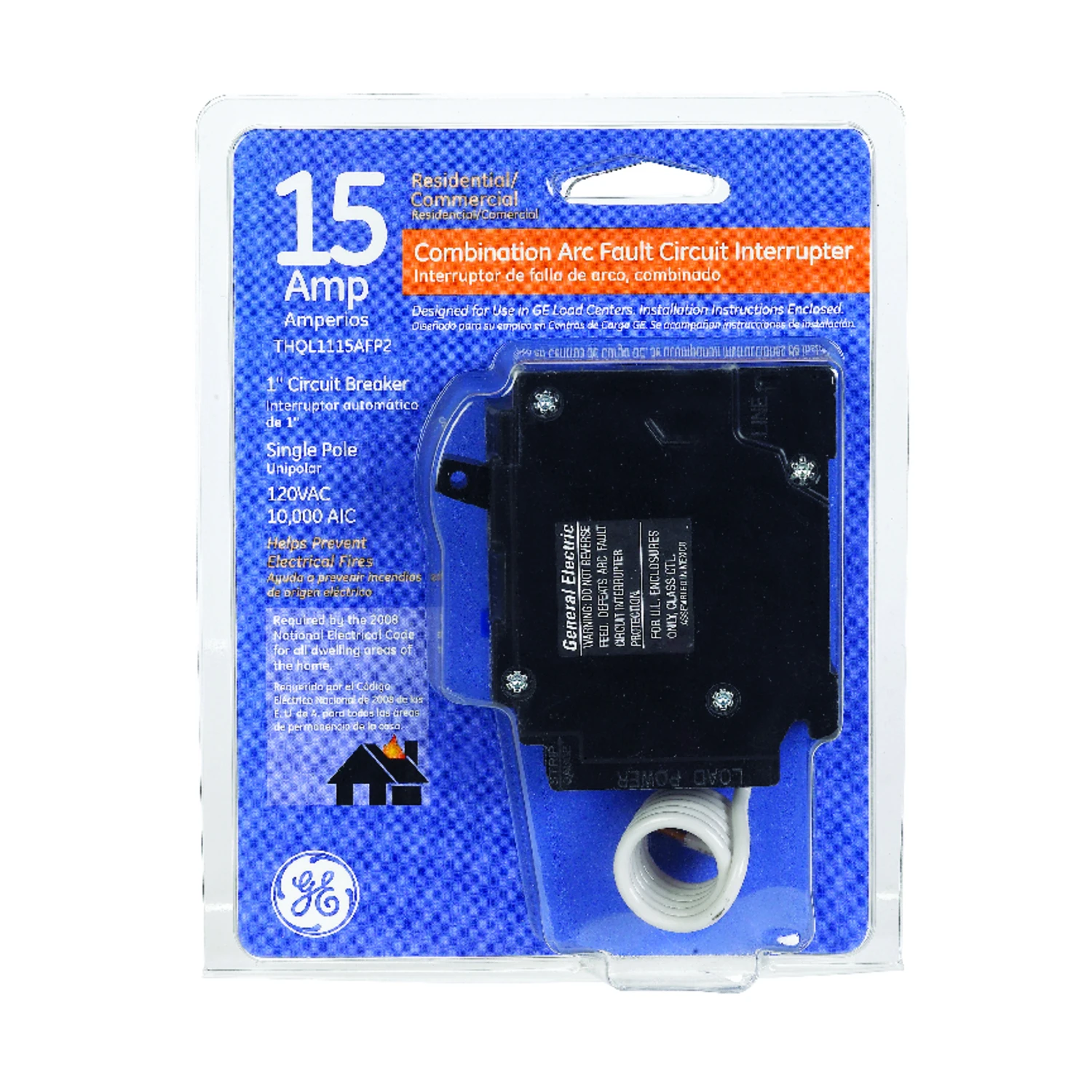 15 Amp Combo Arc Fault Circuit Interrupter Circuit Breaker