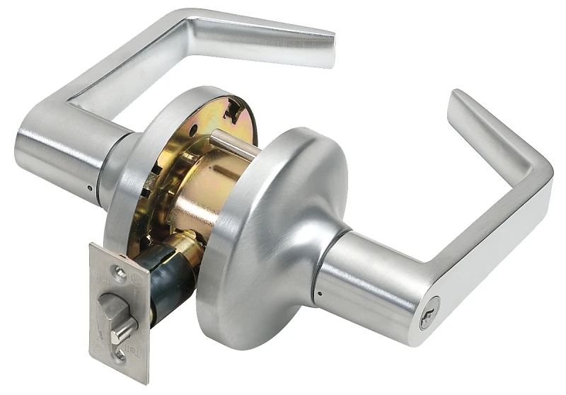 Brushed Chrome Finish Storeroom Lever Door Handle
