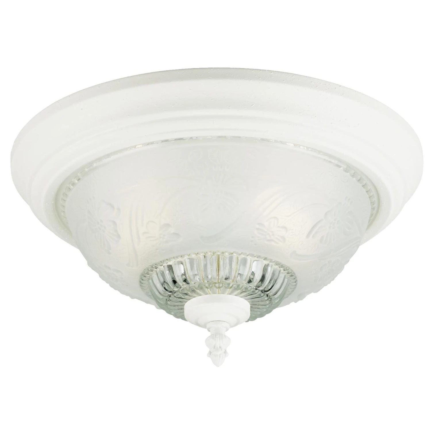 2-light Ceiling Fixture With White Glass Shades And Brushed Nickel Finish