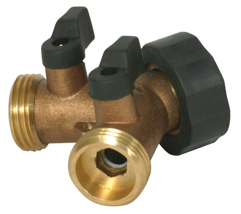 Brass Rv Y-valve Water Connector For Dual Hose Splitter