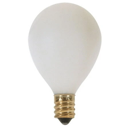 S3879 15w G12.5 Satin White Globe Light Bulb With E12 Candelabra Base