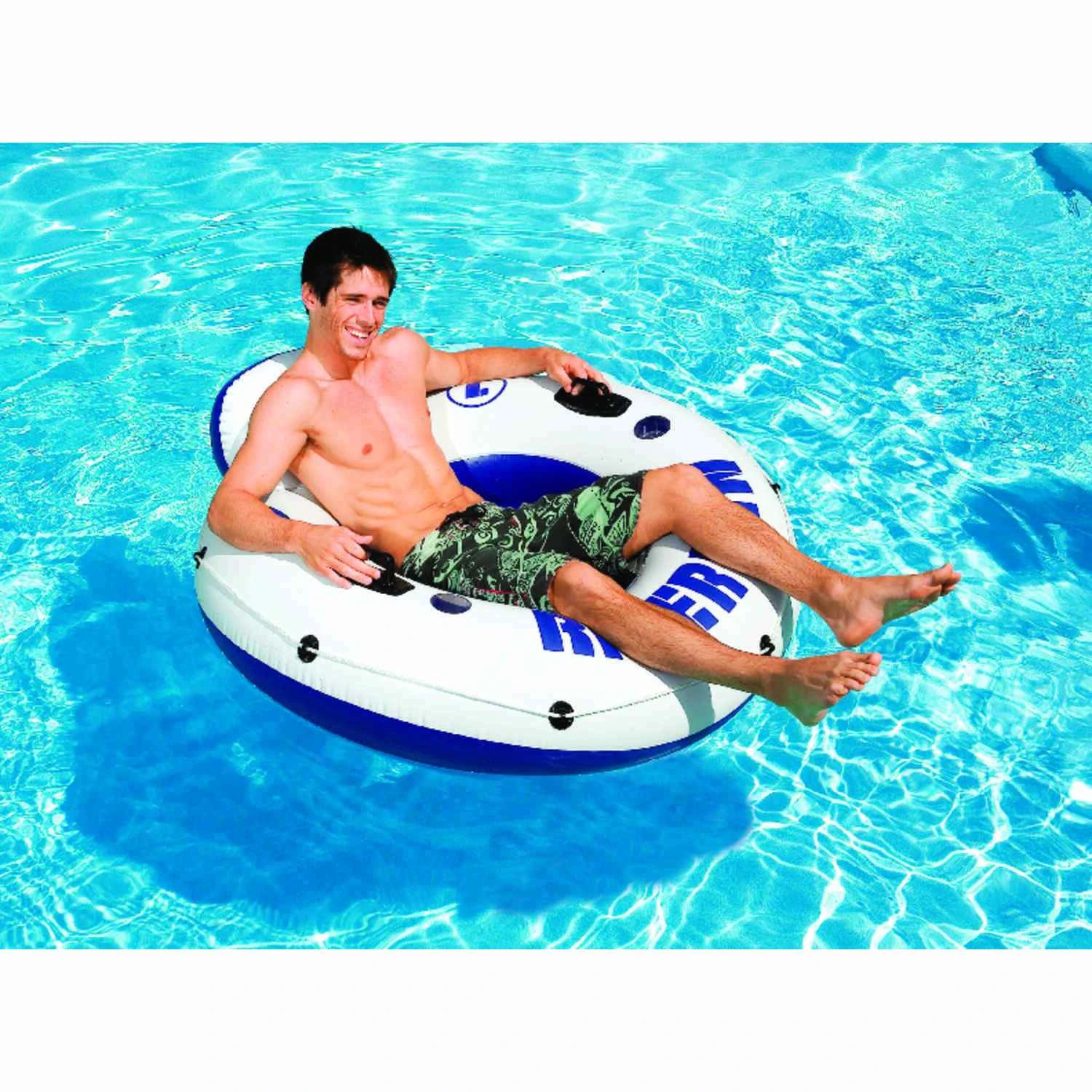 River Run I Inflatable Tube, 53 Inch Diameter, Durable Floating Tube For Water Recreation
