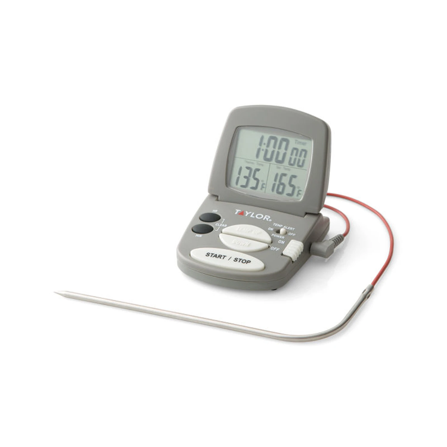 Digital Oven Thermometer With Meat Probe And Timer, Magnetic Back, Includes Two Aaa Batteries