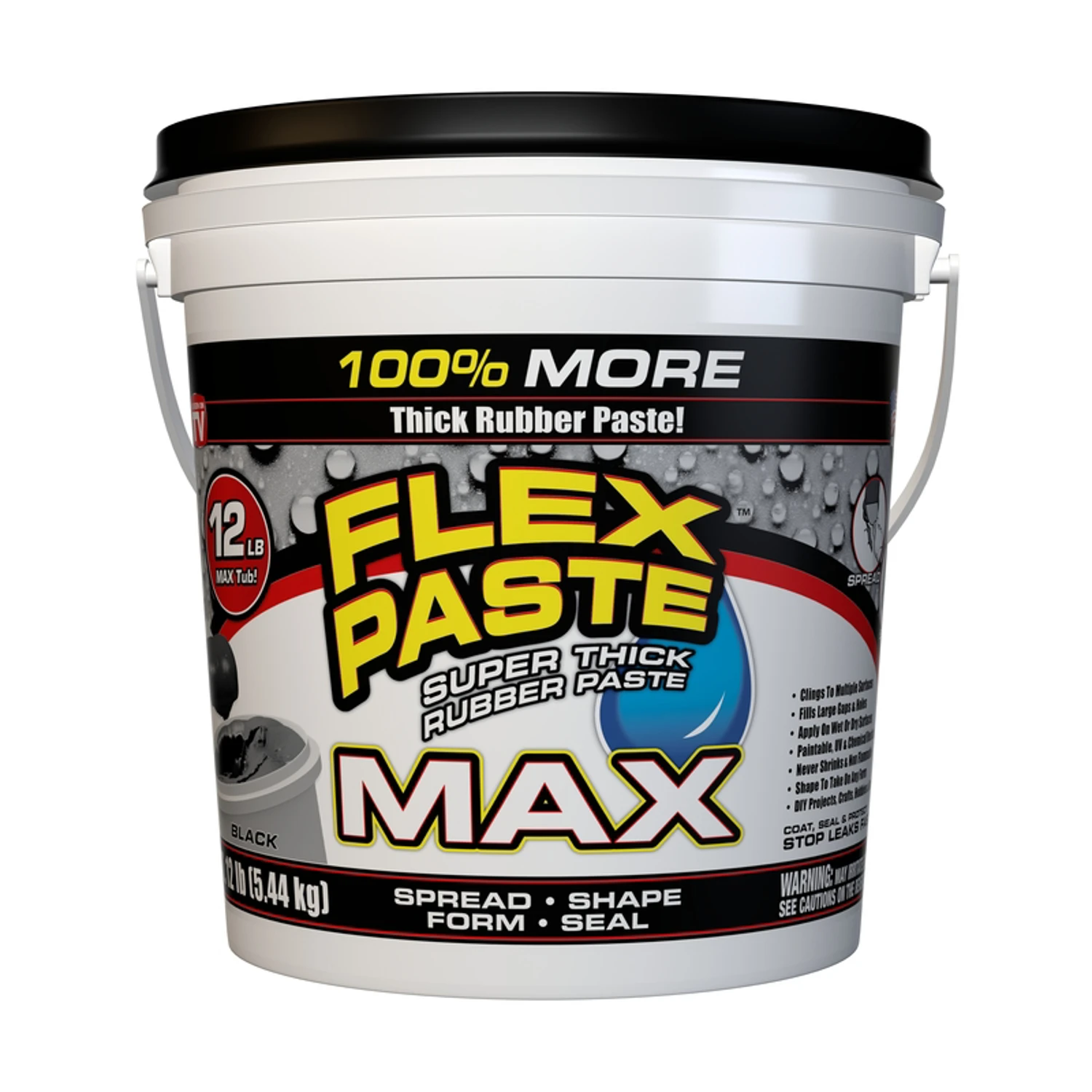 Flex Paste Max Black Heavy Duty Waterproof Sealant And Adhesive 12 Pounds