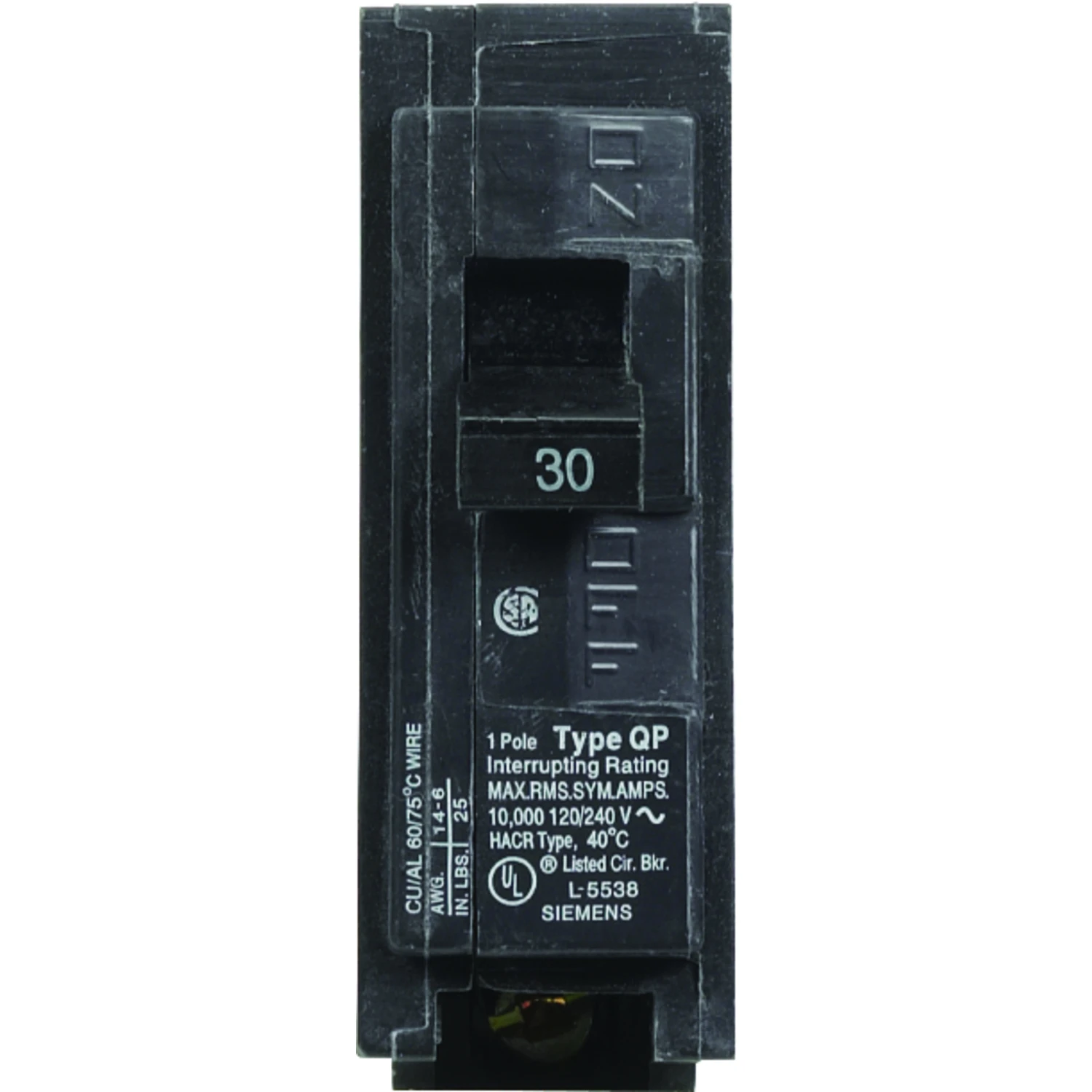 Single Pole Circuit Breaker 30 Amp 120 Volt Electrical Panel Replacement