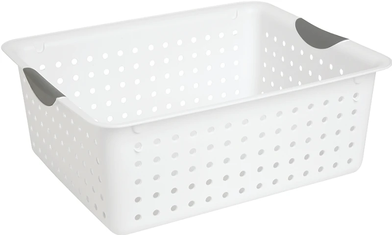 Large Ultra Basket With White Body And Gray Handle Inserts