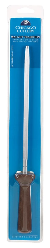 10 Inch Cutlery Sharpening Steel With Walnut Handle For Precision Knife Sharpening