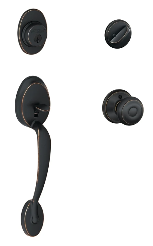 Plymouth By Georgian Single Cylinder Handleset In Aged Bronze Finish