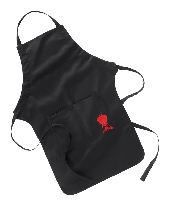 Black Barbecue Apron With Adjustable Neck Strap And Front Pocket